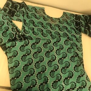 African wrap skirt and top.